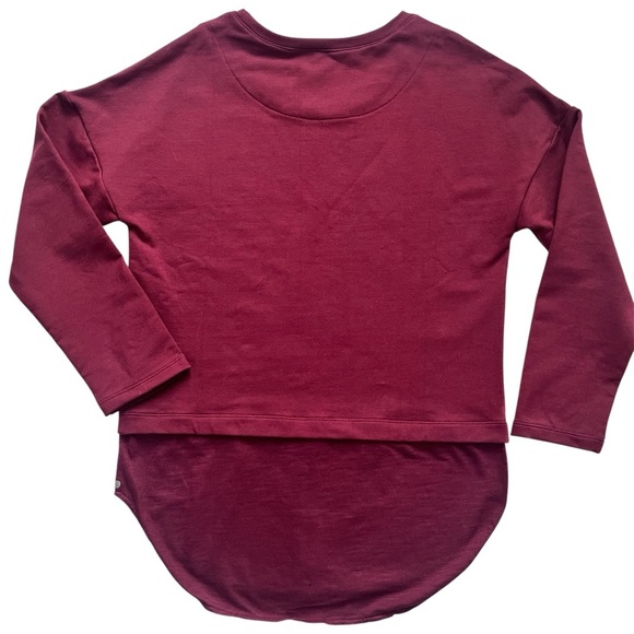 neon buddha XS Lagenlook Layered Hem Sweatshirt Burgundy - Picture 5 of 5